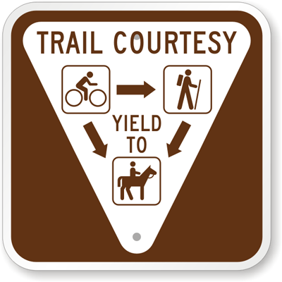 Trail Yield Sign horse bike walker