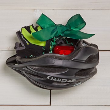 Helmet with gift wrap